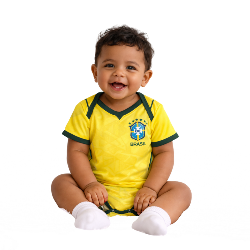 Body Baby Brazil Amarelo/Verde Brasil Word Cup 2026